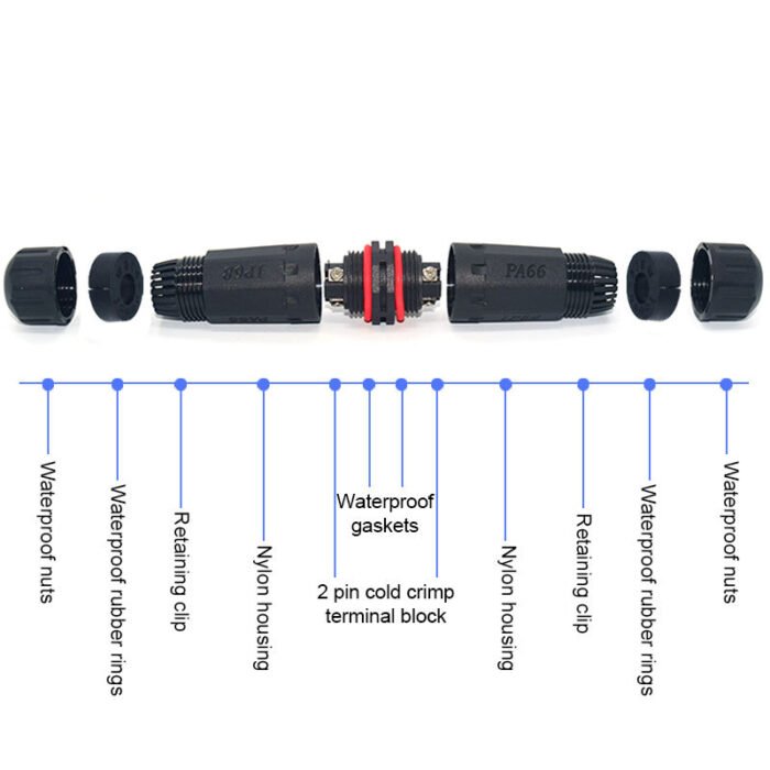 YXY YPM20-2T2C-B Waterproof Cable Connector IP68 (2-Pin)