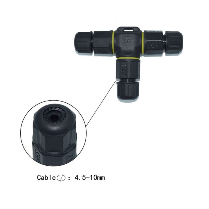 YXY YPM20-3T4C-A T-Shape Junction Box Waterproof Connector IP68 (4-Pin)