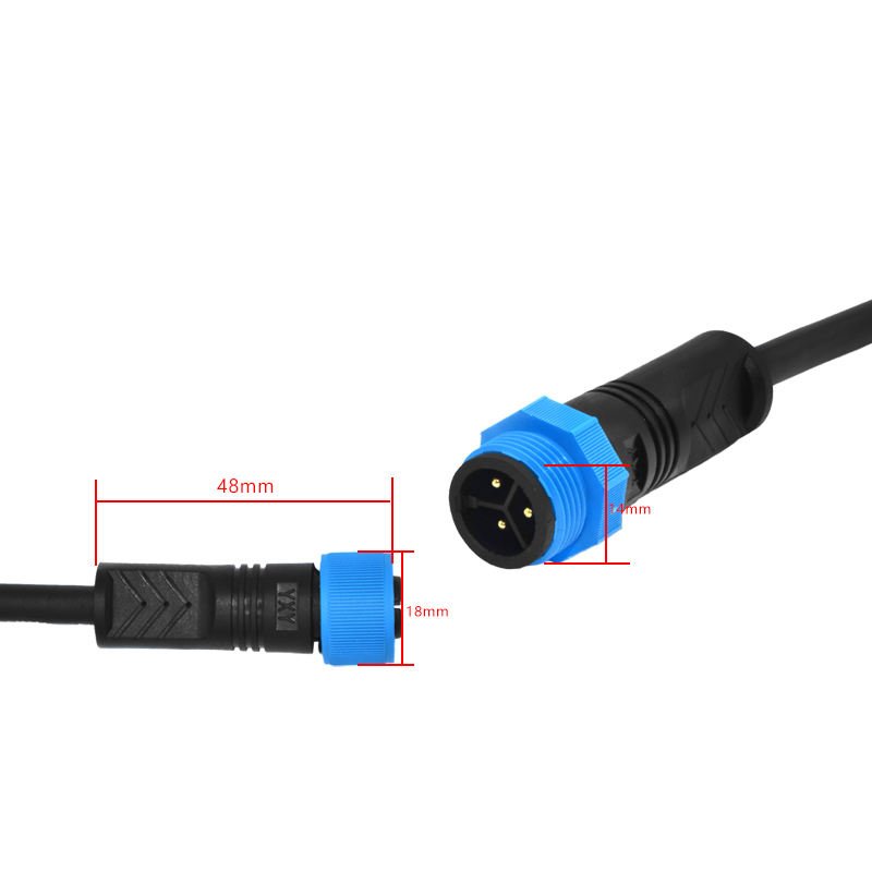 YXY M15 3-Pin IP68 Waterproof Male-to-Female Connection Cable