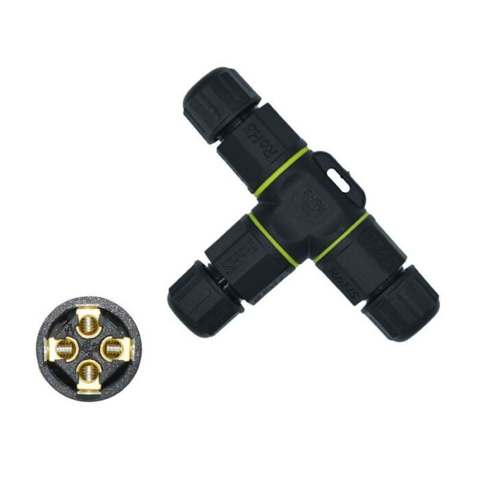YXY YPM20-3T4C-A T-Shape Junction Box Waterproof Connector IP68 (4-Pin)