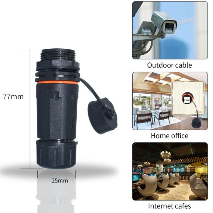 YXY YPM23-CAT6A-B Waterproof RJ45 CAT6A Panel Mount Connector