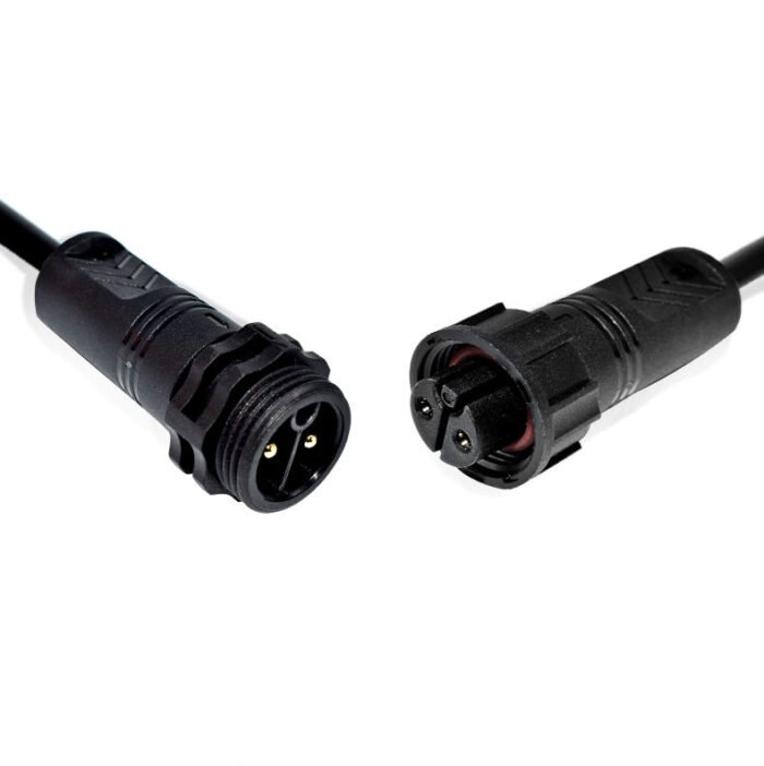 YXY M19 2-Pin IP68 Waterproof Cable Connector (Male/Female Pair)