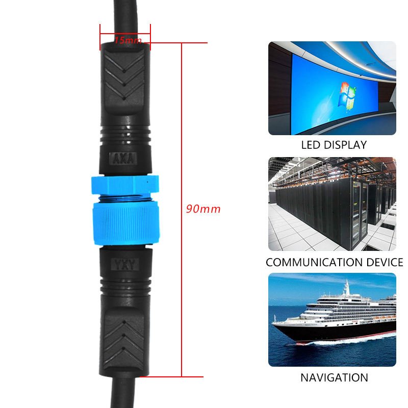 YXY M14 4-Pin IP68 Waterproof Male-to-Female Connection Cable