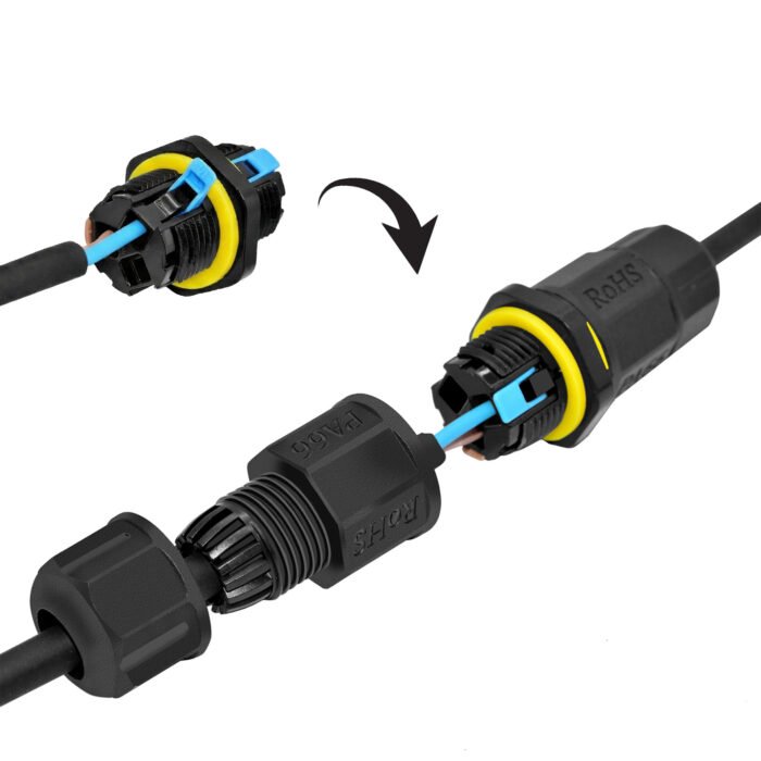YXY YPM20K-2T2C-A 2-Pin Inline Waterproof Cable Connector IP68