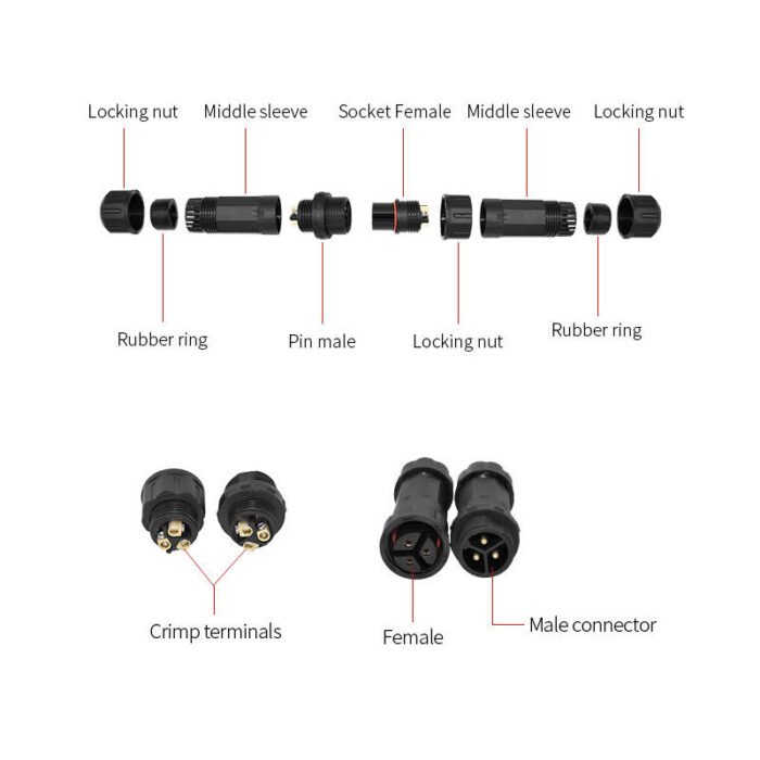 YXY YPM20-3C Waterproof Cable Connector IP68 (3-Pin Male & Female Set)