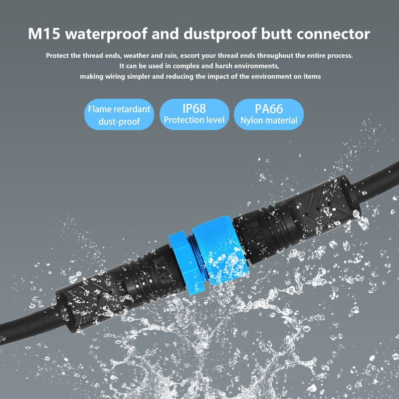 YXY M14 4-Pin IP68 Waterproof Male-to-Female Connection Cable
