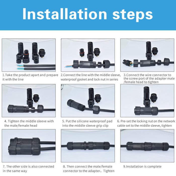 YXY YPM20-3C Waterproof Cable Connector IP68 (3-Pin Male & Female Set)