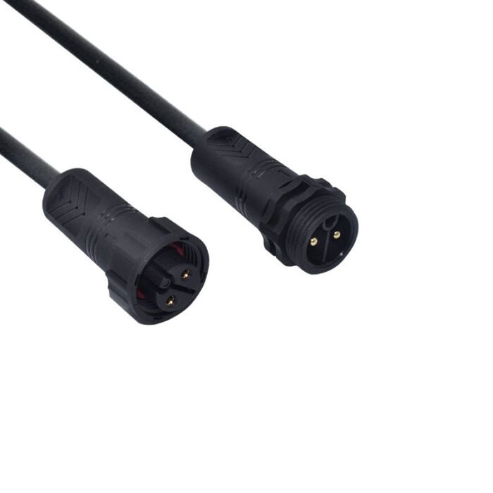 YXY M19 2-Pin IP68 Waterproof Cable Connector (Male/Female Pair)