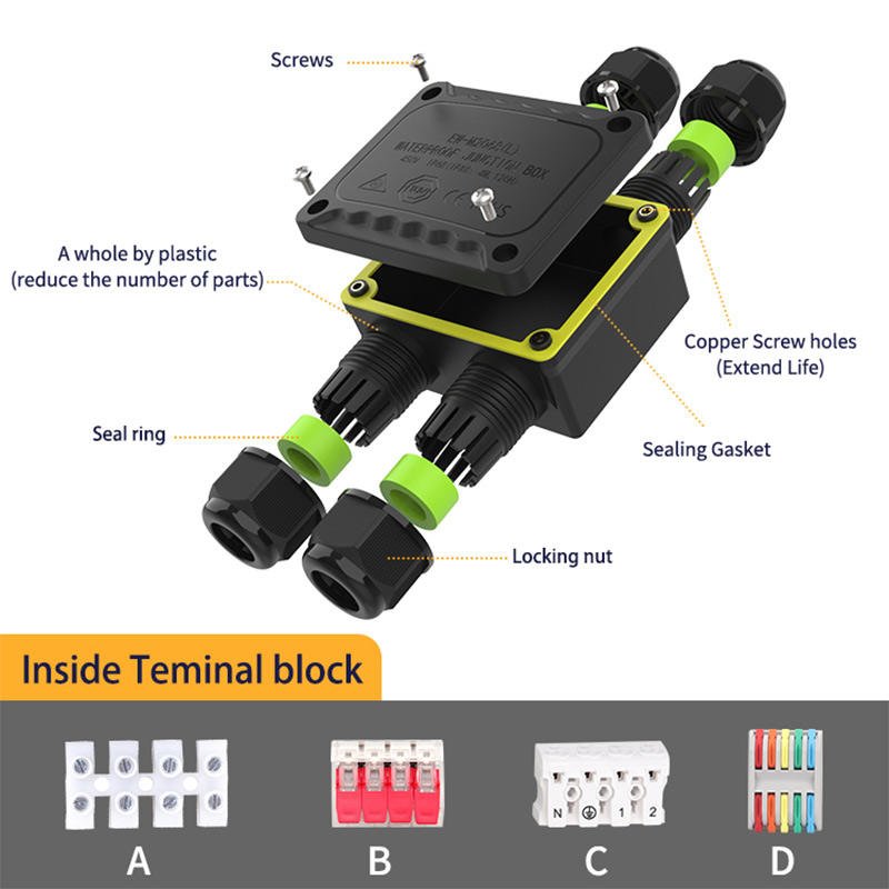 YXY EW-M2068 (L)-H Waterproof Junction Box IP68 Cable Connector