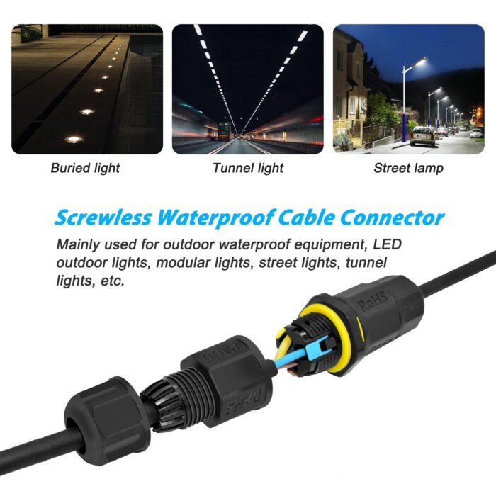 YXY YPM20K-2T3C-A 3-Pin Inline Waterproof Cable Connector IP68