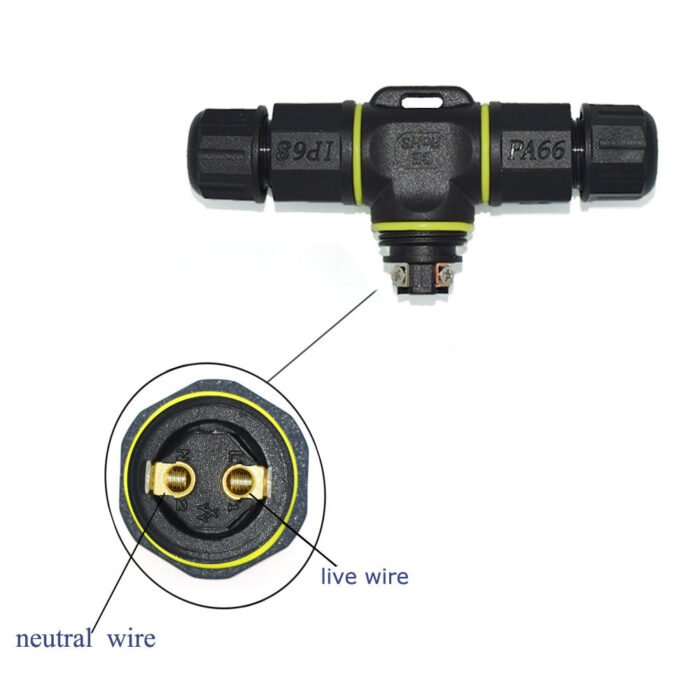 YXY YPM20-3T2C-A T-Shape Junction Box Waterproof Connector IP68 (2-Pin)