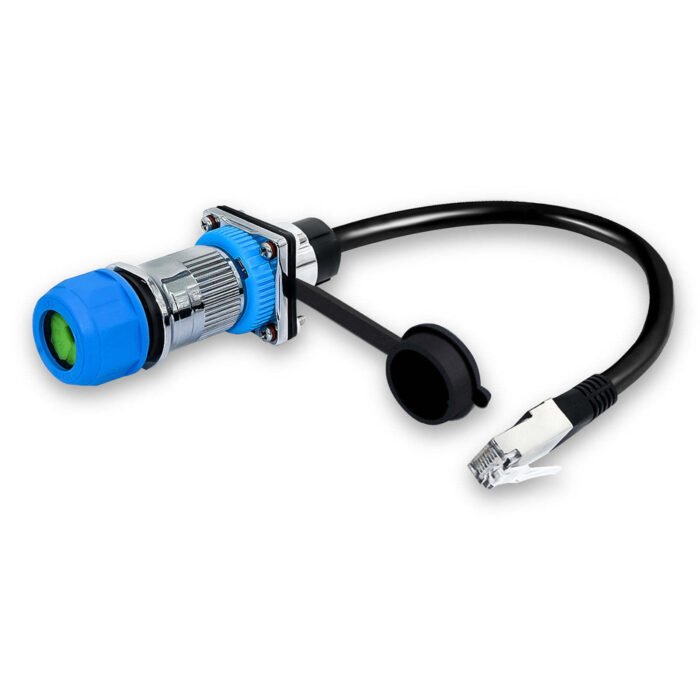YXY YPM20D-CAT6-A Waterproof RJ45 CAT6 D-Type Flange Bulkhead Connector