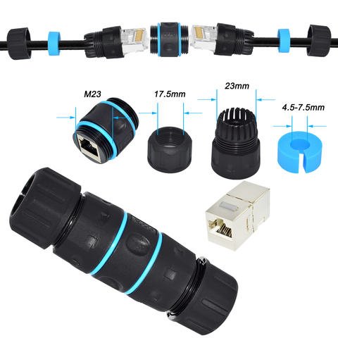 YXY YPM23D-CAT6-A Waterproof RJ45 CAT6 Panel Mount Connector