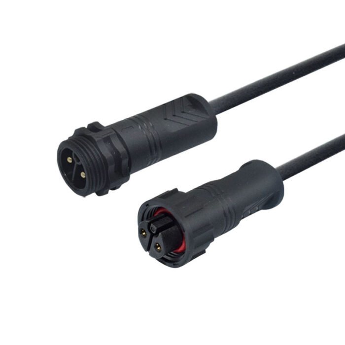 YXY M19 2-Pin IP68 Waterproof Cable Connector (Male/Female Pair)