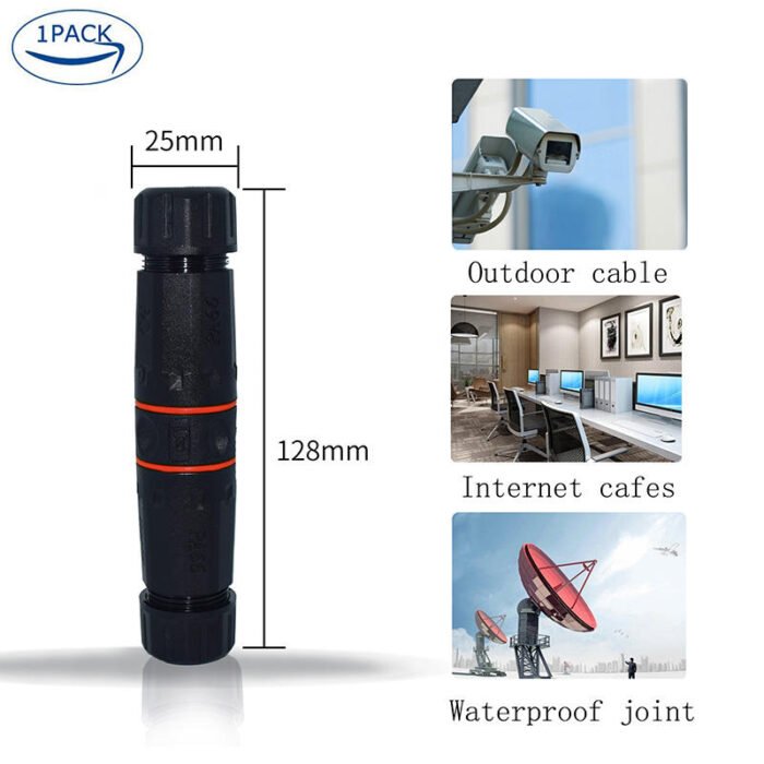 YXY YPM20-CAT5E-B Waterproof RJ45 CAT6 Inline Coupler IP68 (Female to Female)