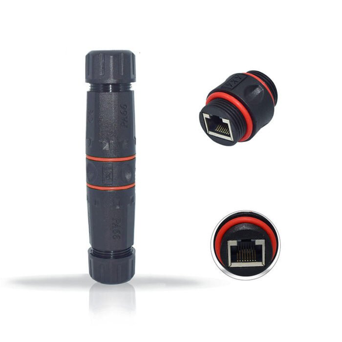 YXY YPM20-CAT5E-B Waterproof RJ45 CAT6 Inline Coupler IP68 (Female to Female)