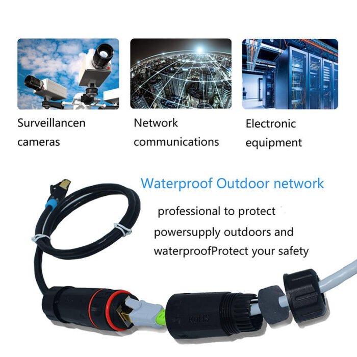 YXY YPM20-CAT5E-B Waterproof RJ45 CAT6 Inline Coupler IP68 (Female to Female)