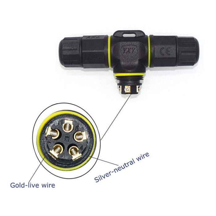 YXY YPM20-3T5C-A T-Shape Junction Box Waterproof Connector IP68 (5-Pin)