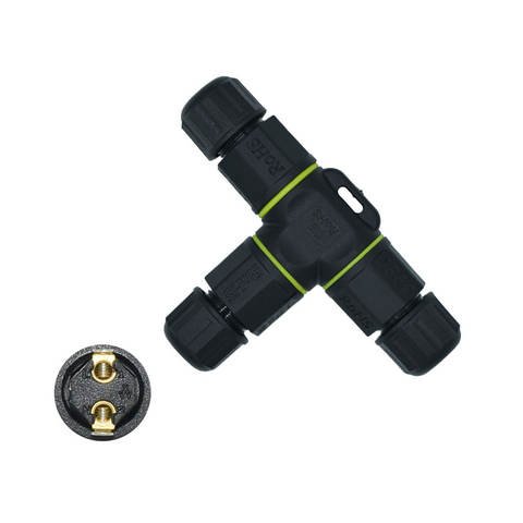 YXY YPM20-3T2C-A T-Shape Junction Box Waterproof Connector IP68 (2-Pin)