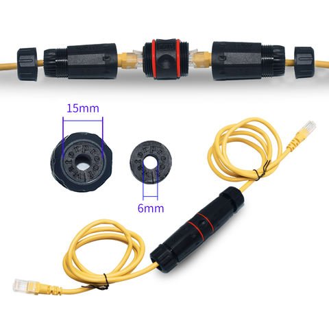 YXY YPM20-CAT5E-A Waterproof RJ45 CAT6 Cable Connector IP68 (Male & Female Pair)