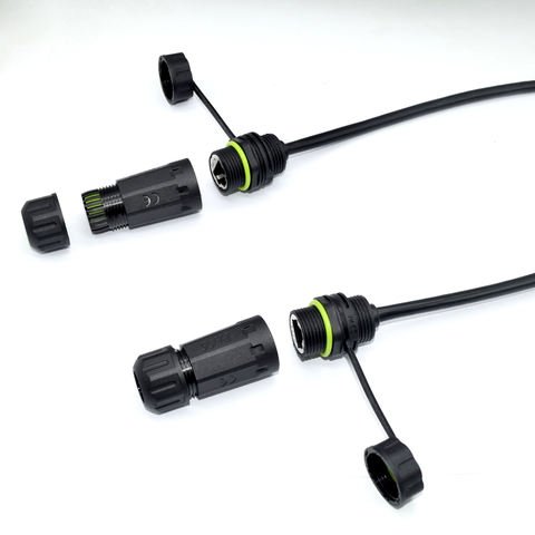 YXY YPM20-CAT6ACAT6A-C02 Waterproof RJ45 CAT6A Panel Connector IP68 (Female to Male Tail)