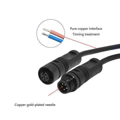 YXY YPM12-5C-B 5-Pin IP68 Waterproof Circular Connector