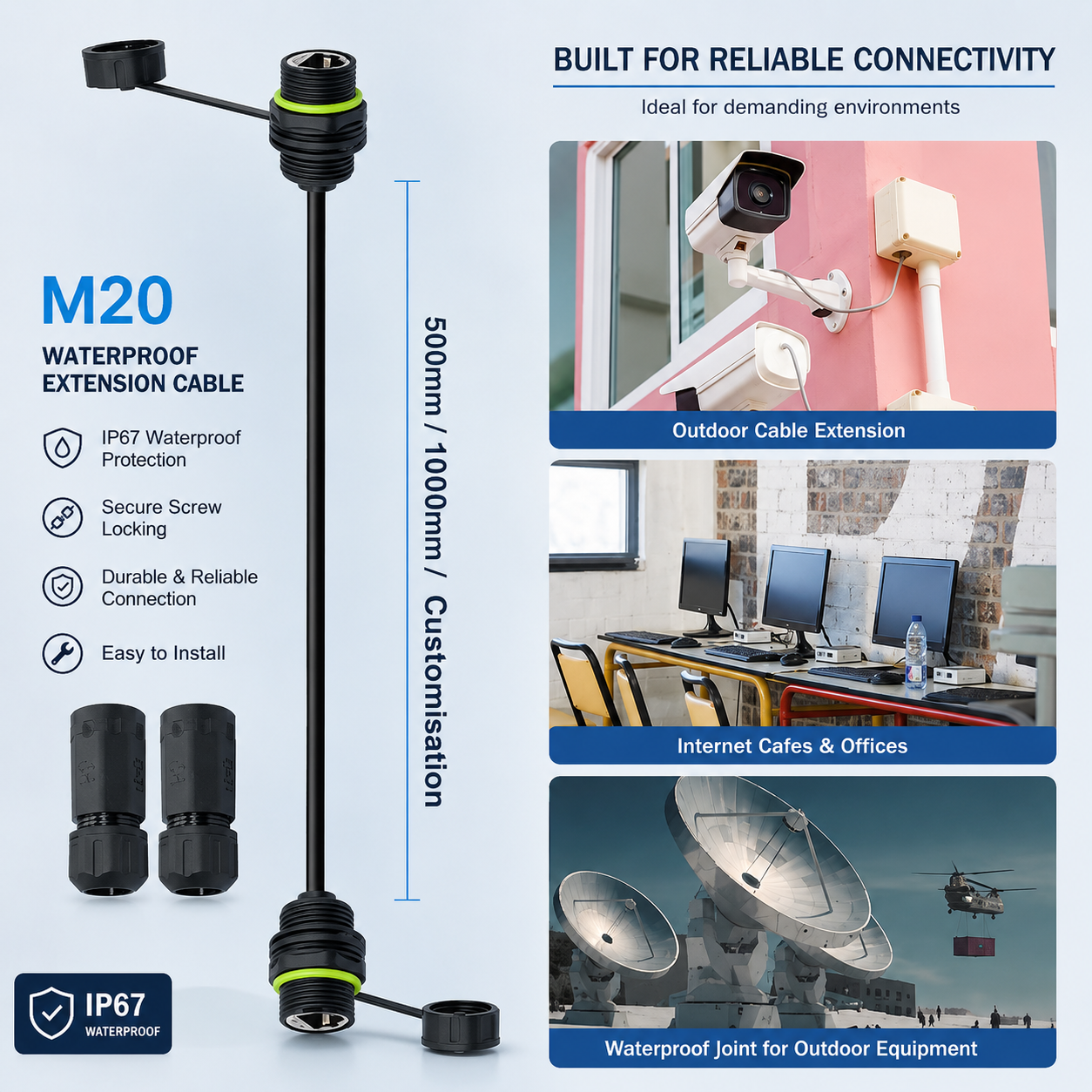 YXY YPM20-CAT6 IP68 waterproof RJ45 coupler — factory product view 6
